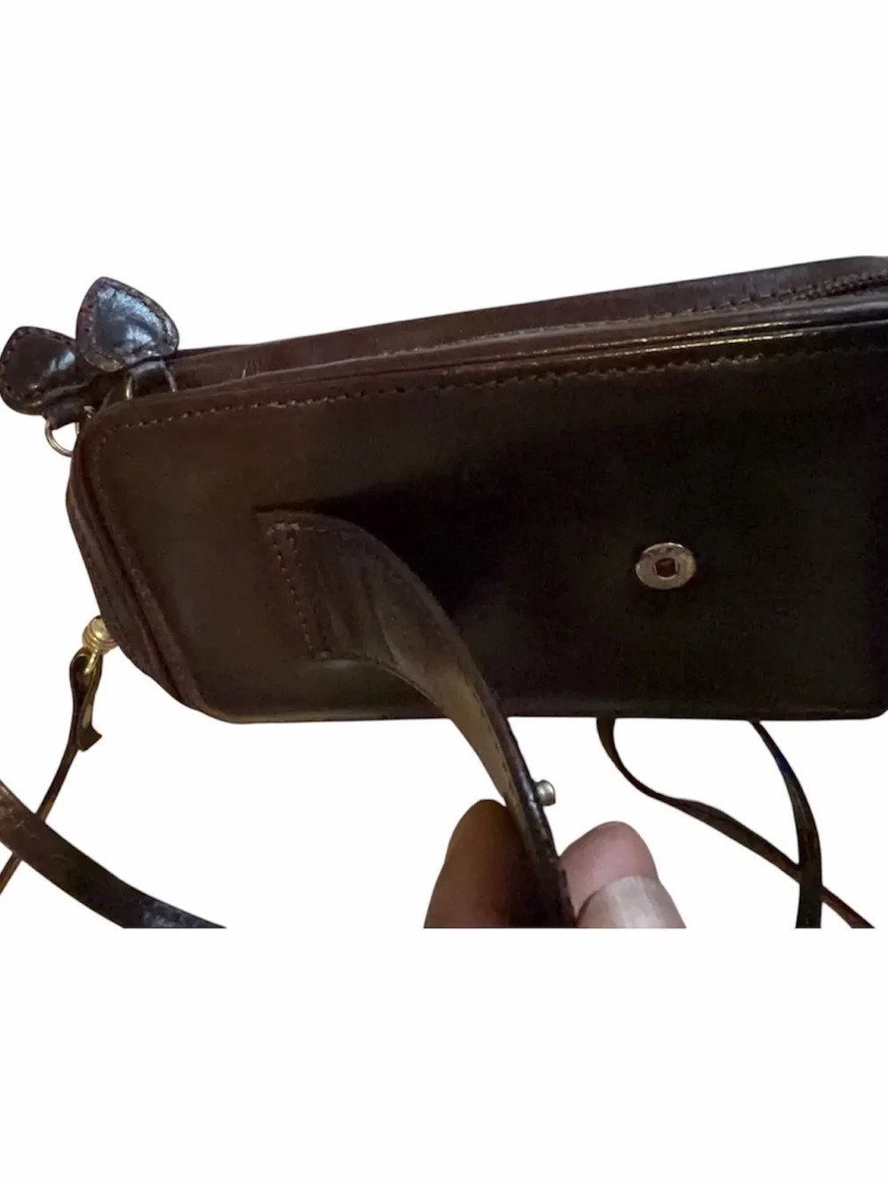 Brighton Dark Brown Woven Leather Crossbody Phone Case
